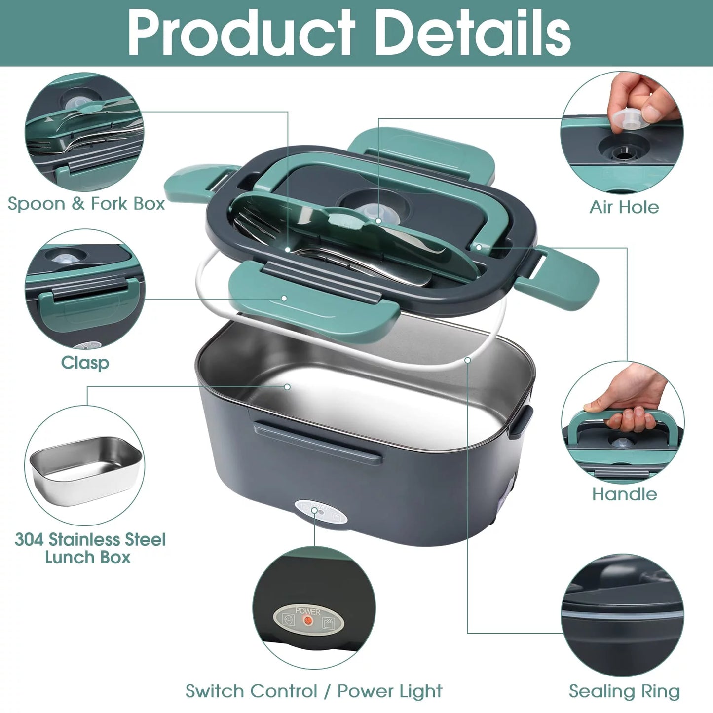 Revolutionary 3-In-1 Electric Lunch Box: Your Portable Food Warmer for Car & Home!