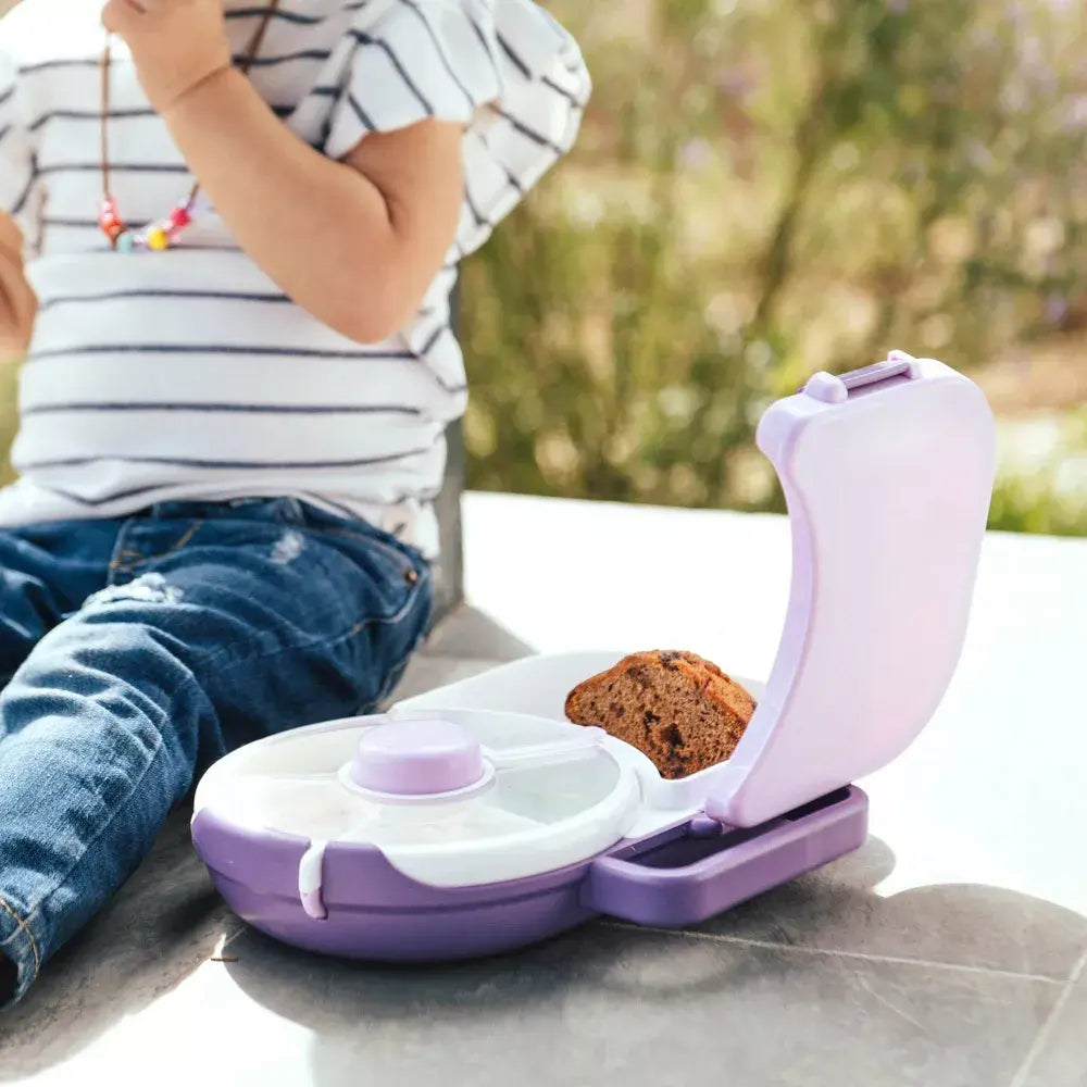 Gobe Kids' 2-In-1 Pink Bento Lunchbox with Snack Spinner - Fun, Airtight, and BPA-Free for Healthy Meals on the Go!