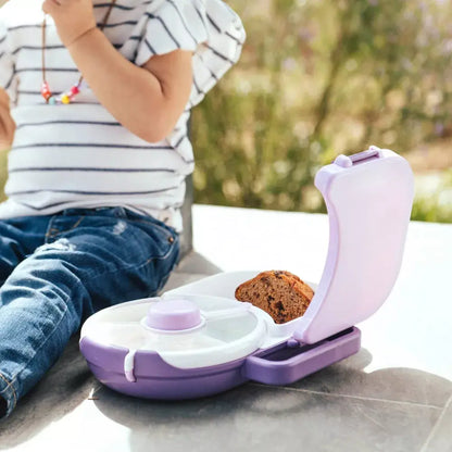 Gobe Kids' 2-In-1 Pink Bento Lunchbox with Snack Spinner - Fun, Airtight, and BPA-Free for Healthy Meals on the Go!