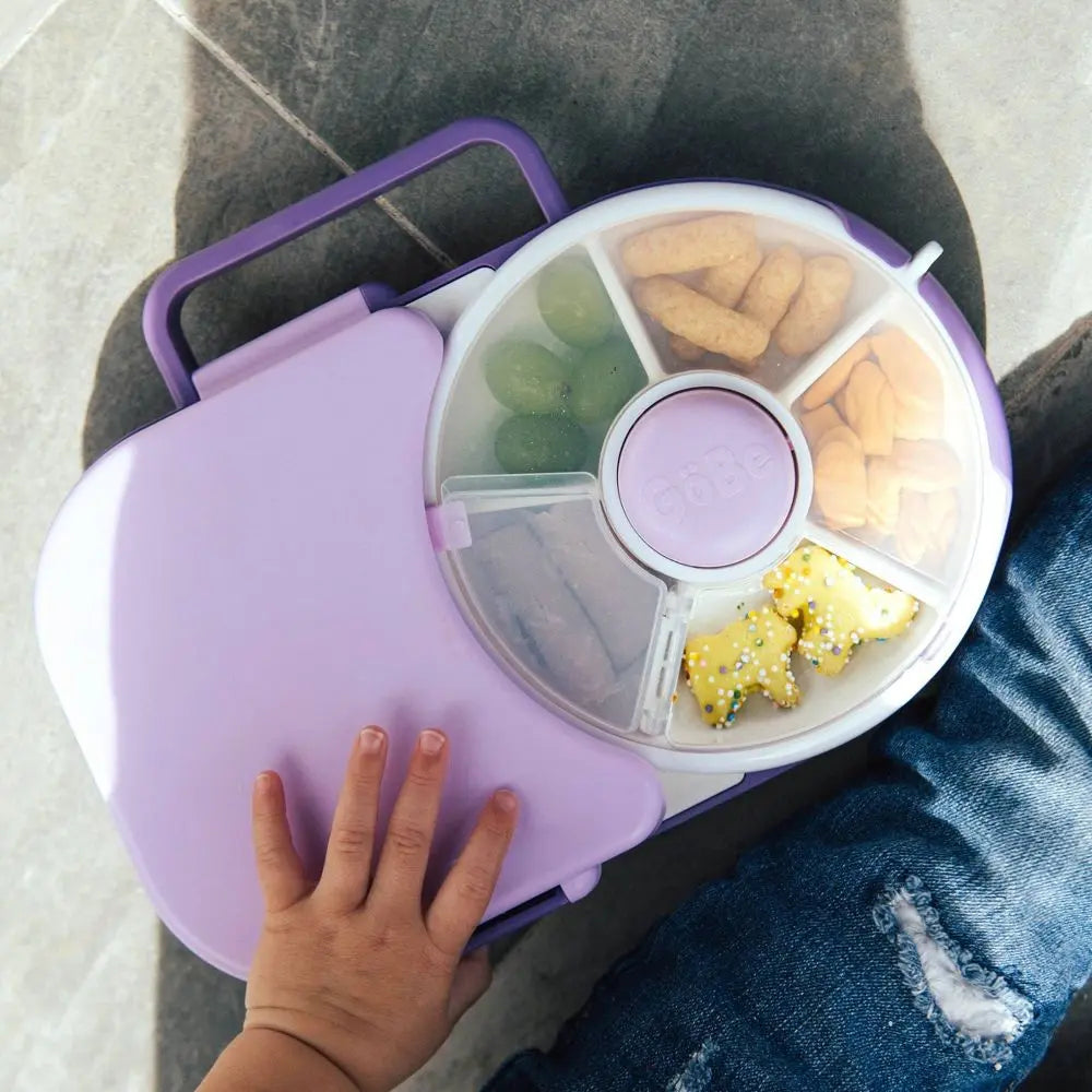 Gobe Kids' 2-In-1 Pink Bento Lunchbox with Snack Spinner - Fun, Airtight, and BPA-Free for Healthy Meals on the Go!