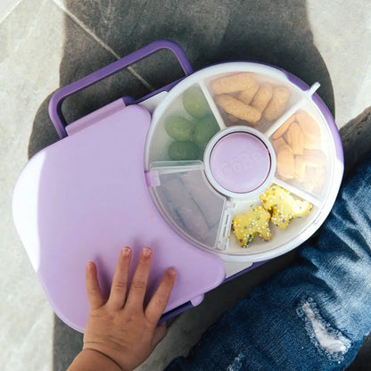 Gobe Kids' 2-In-1 Pink Bento Lunchbox with Snack Spinner - Fun, Airtight, and BPA-Free for Healthy Meals on the Go!