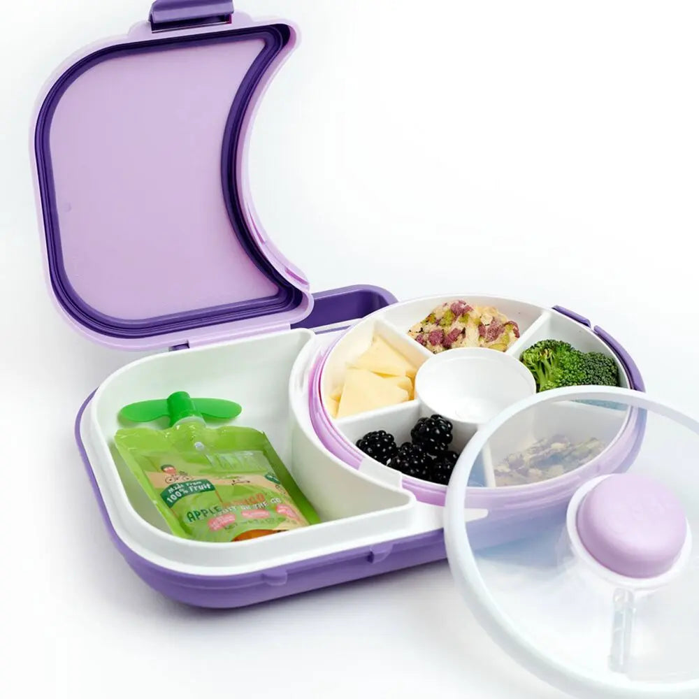 Gobe Kids' 2-In-1 Pink Bento Lunchbox with Snack Spinner - Fun, Airtight, and BPA-Free for Healthy Meals on the Go!