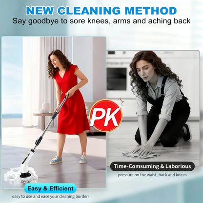 Revolutionize Your Cleaning Routine with the Cordless Electric Spin Scrubber for Effortless Bathroom & Kitchen Cleaning