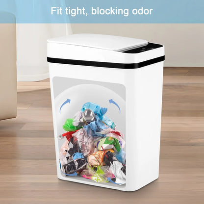12L ABS Automatic Trash Bin, Touchless Motion Sensor Smart Garbage Can (23.5Cm*15.5Cm*30Cm) for Kitchen, Bedroom, Home Household Use