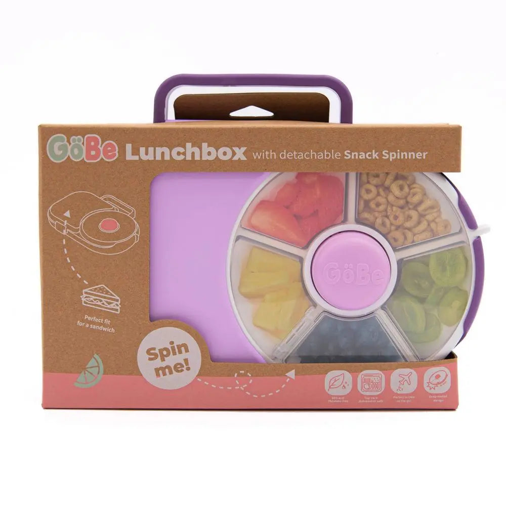 Gobe Kids' 2-In-1 Pink Bento Lunchbox with Snack Spinner - Fun, Airtight, and BPA-Free for Healthy Meals on the Go!