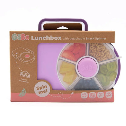 Gobe Kids' 2-In-1 Pink Bento Lunchbox with Snack Spinner - Fun, Airtight, and BPA-Free for Healthy Meals on the Go!