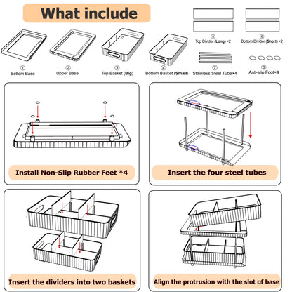 Maximize Your Space with Our 2-Pack Clear Pull-Out Bathroom Organizers - Perfect Under-Sink & Kitchen Storage Solution