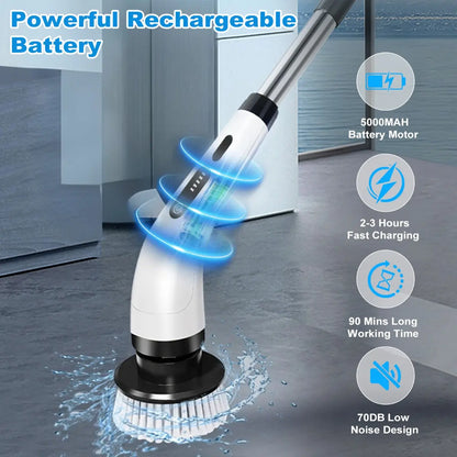 Revolutionize Your Cleaning Routine with the Cordless Electric Spin Scrubber for Effortless Bathroom & Kitchen Cleaning