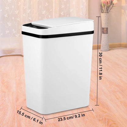 12L ABS Automatic Trash Bin, Touchless Motion Sensor Smart Garbage Can (23.5Cm*15.5Cm*30Cm) for Kitchen, Bedroom, Home Household Use