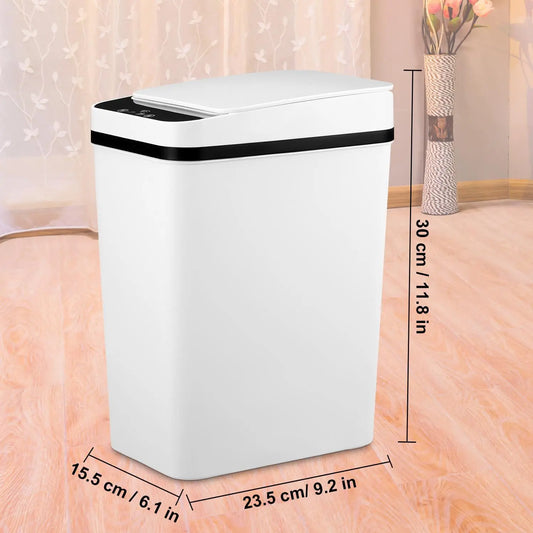 12L ABS Automatic Trash Bin, Touchless Motion Sensor Smart Garbage Can (23.5Cm*15.5Cm*30Cm) for Kitchen, Bedroom, Home Household Use